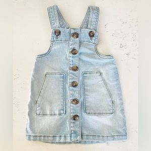 WONDER NATION Baby Girl’s Denim Jumper Dress Size 12 Months